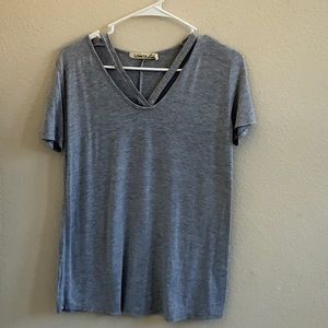 Casual strappy blouse Heather grey